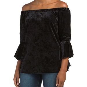 Off The Shoulder Velvet Top